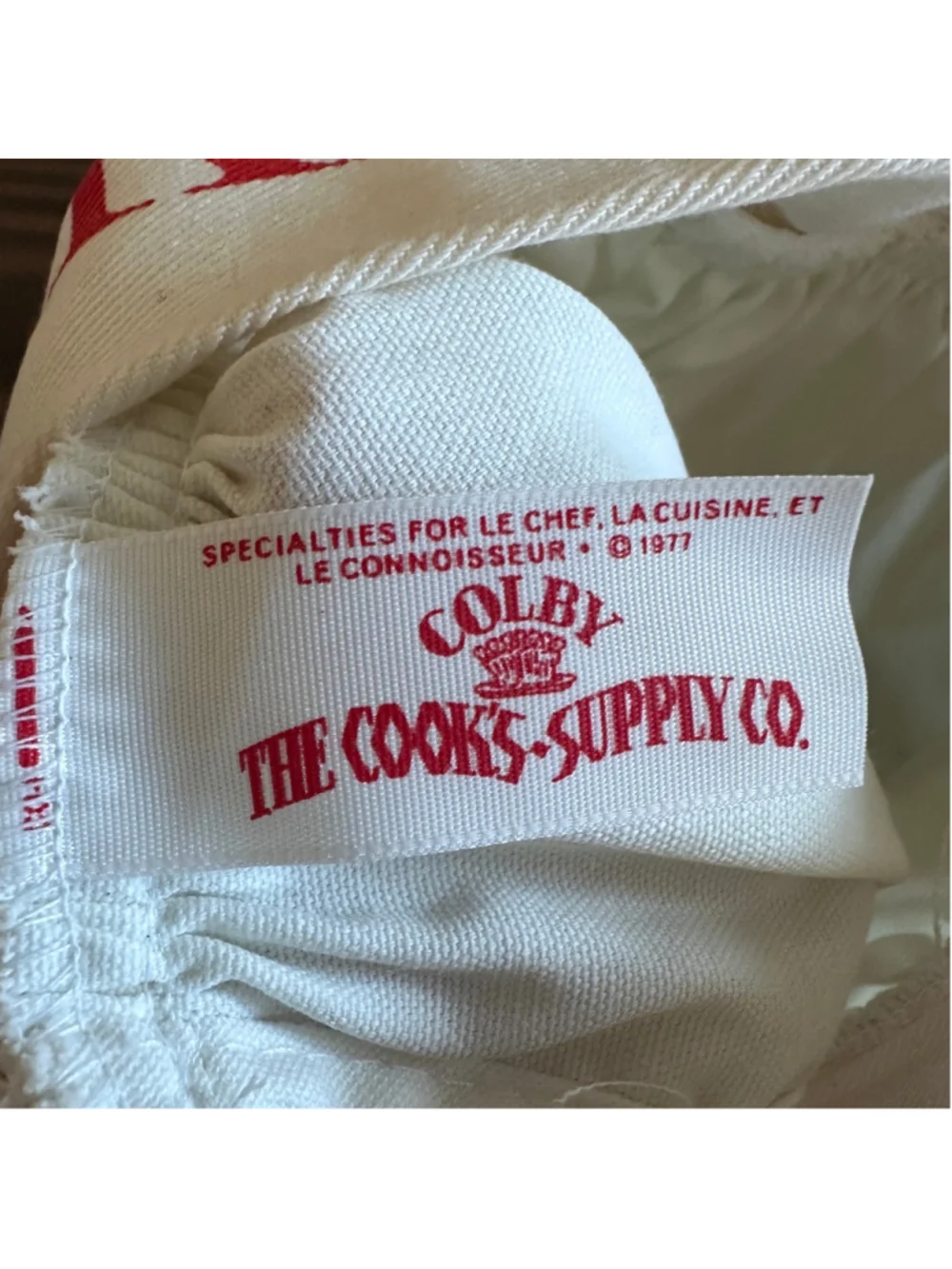 Vintage Kiss The Cook Chef Hat White Red Myra Colby Novelty Kitchen